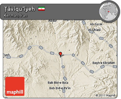 Shaded Relief Map of Ţāvīqu'īyeh