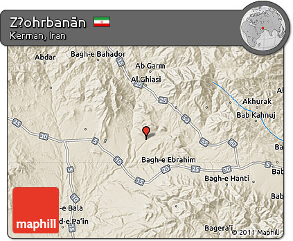 Shaded Relief Map of Z̧ohrbanān