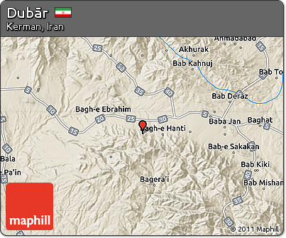 Shaded Relief Map of Dubār