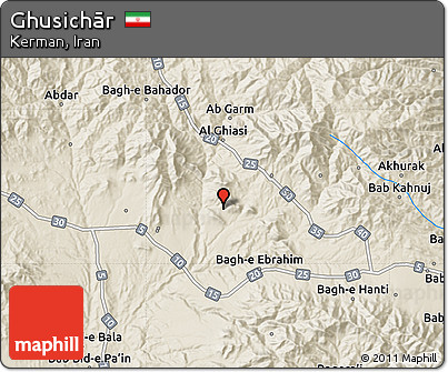 Shaded Relief Map of Ghusichār