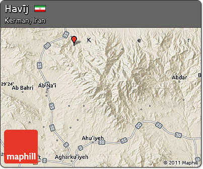 Shaded Relief Map of Havīj