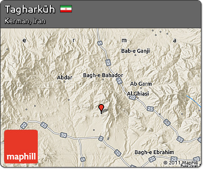 Shaded Relief Map of Tagharkūh