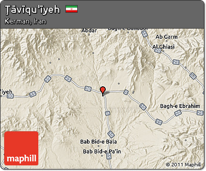 Shaded Relief Map of Ţāvīqu'īyeh