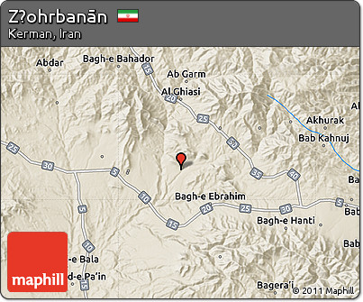 Shaded Relief Map of Z̧ohrbanān