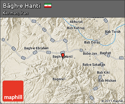 Shaded Relief Map of Bāgh-e Hanti