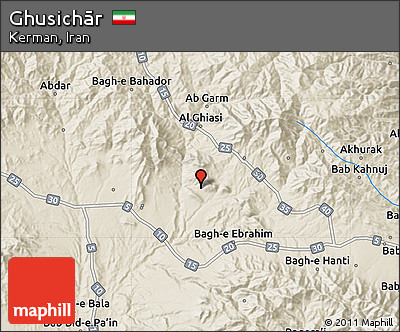 Shaded Relief Map of Ghusichār