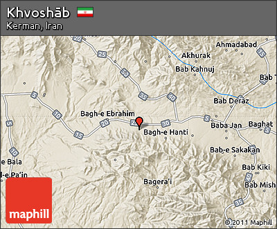 Shaded Relief Map of Khvoshāb