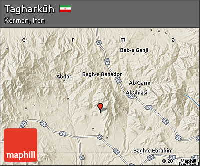 Shaded Relief Map of Tagharkūh