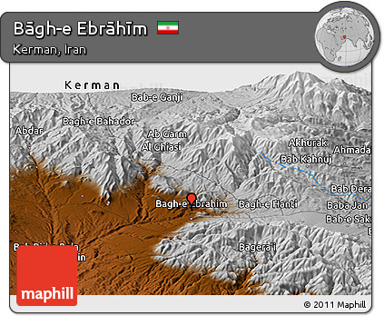 Physical Panoramic Map of Bāgh-e Ebrāhīm