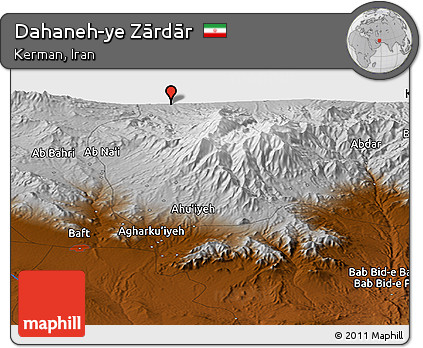 Physical Panoramic Map of Dahaneh-ye Zārdār