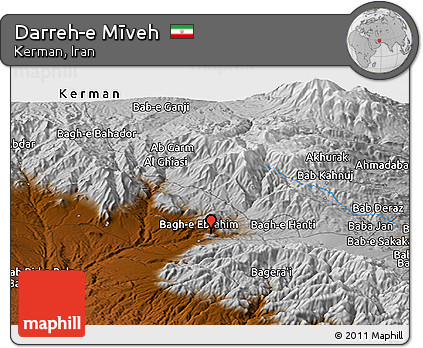 Physical Panoramic Map of Darreh-e Mīveh