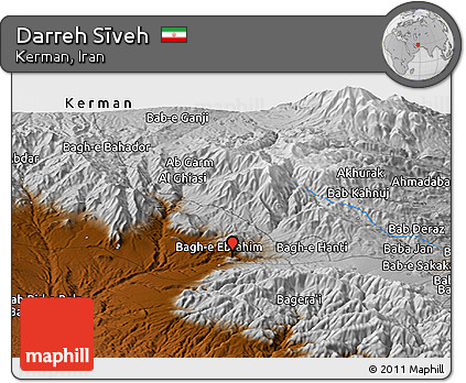 Physical Panoramic Map of Darreh Sīveh
