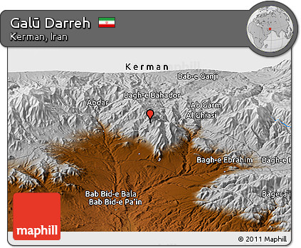 Physical Panoramic Map of Galū Darreh
