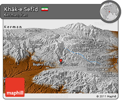 Physical Panoramic Map of Khāk-e Sefīd