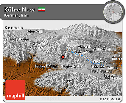 Physical Panoramic Map of Kūh-e Now