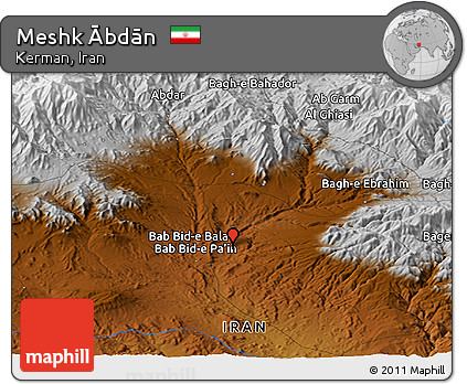 Physical Panoramic Map of Meshk Ābdān