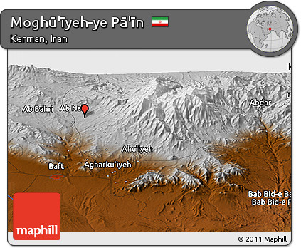 Physical Panoramic Map of Moghū'īyeh-ye Pā'īn