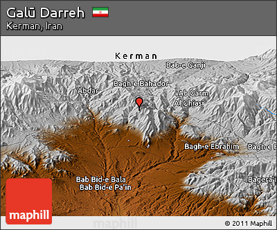 Physical Panoramic Map of Galū Darreh