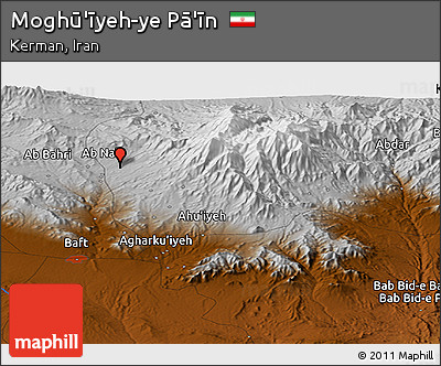 Physical Panoramic Map of Moghū'īyeh-ye Pā'īn