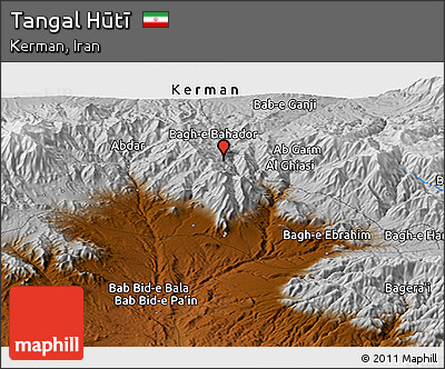 Physical Panoramic Map of Tangal Hūtī