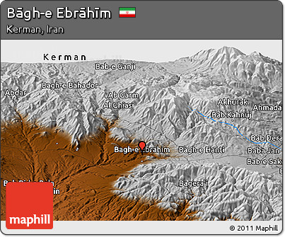 Physical Panoramic Map of Bāgh-e Ebrāhīm