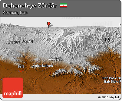 Physical Panoramic Map of Dahaneh-ye Zārdār