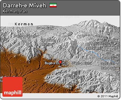 Physical Panoramic Map of Darreh-e Mīveh