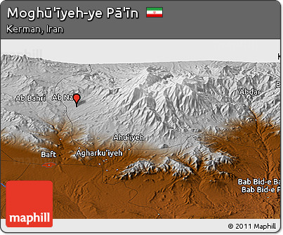 Physical Panoramic Map of Moghū'īyeh-ye Pā'īn