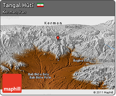 Physical Panoramic Map of Tangal Hūtī