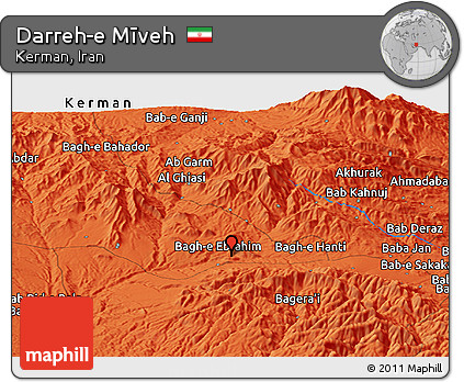 Political Panoramic Map of Darreh-e Mīveh