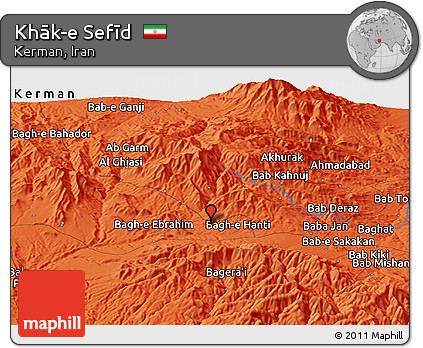 Political Panoramic Map of Khāk-e Sefīd