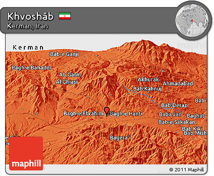 Political Panoramic Map of Khvoshāb