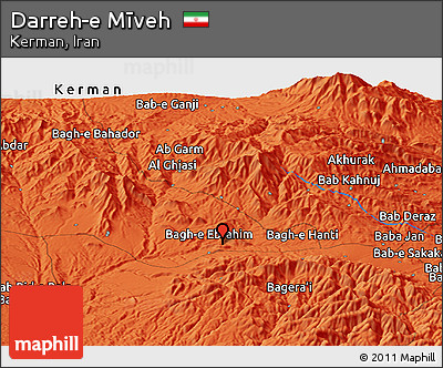 Political Panoramic Map of Darreh-e Mīveh