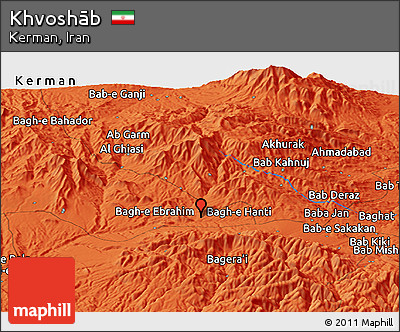 Political Panoramic Map of Khvoshāb