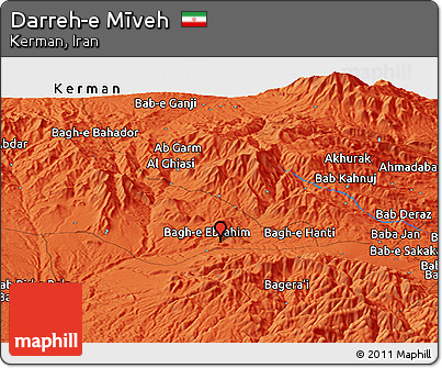 Political Panoramic Map of Darreh-e Mīveh