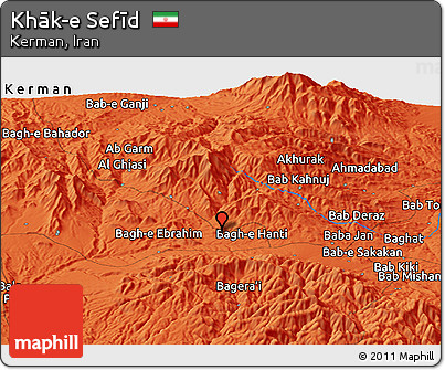 Political Panoramic Map of Khāk-e Sefīd