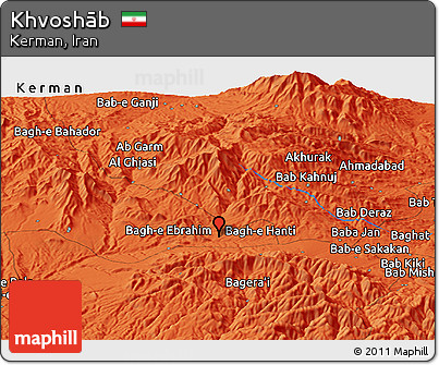 Political Panoramic Map of Khvoshāb