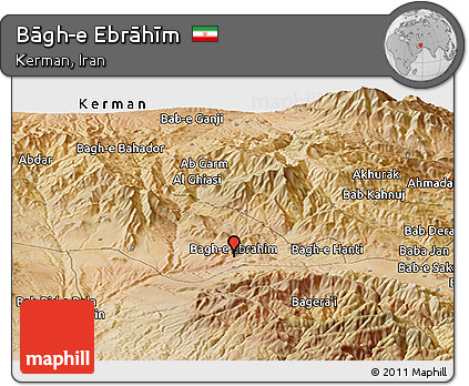 Satellite Panoramic Map of Bāgh-e Ebrāhīm