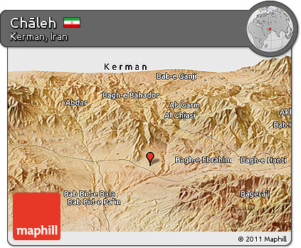 Satellite Panoramic Map of Chāleh