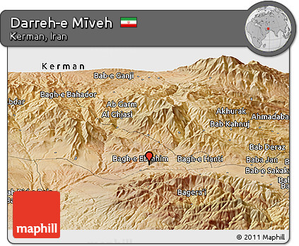Satellite Panoramic Map of Darreh-e Mīveh