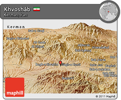 Satellite Panoramic Map of Khvoshāb