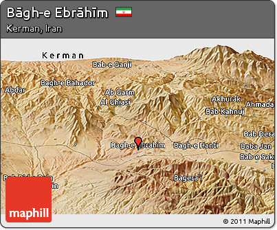 Satellite Panoramic Map of Bāgh-e Ebrāhīm
