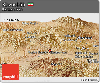 Satellite Panoramic Map of Khvoshāb