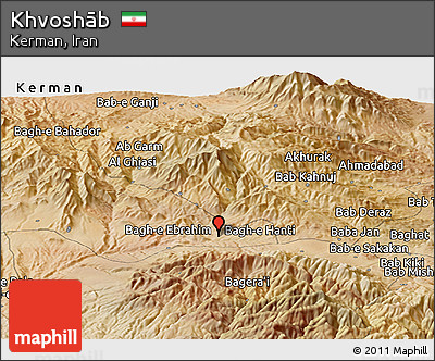 Satellite Panoramic Map of Khvoshāb