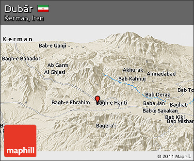 Shaded Relief Panoramic Map of Dubār