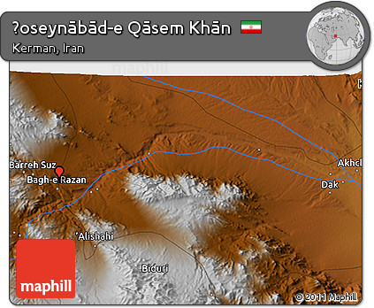 Physical 3D Map of Ḩoseynābād-e Qāsem Khān