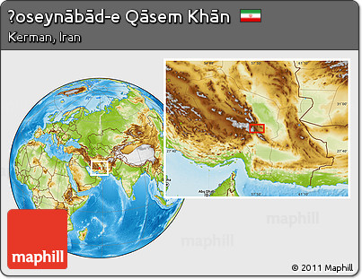 Physical Location Map of Ḩoseynābād-e Qāsem Khān