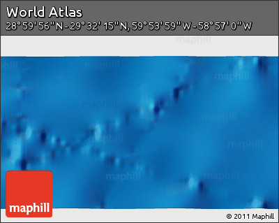 Physical 3D Map of the Area around 29° 16' 6" N, 59° 25' 29" W