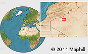Satellite Location Map of the area around 29° 16' 6" N, 5° 1' 30" W