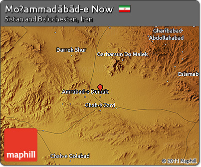 Physical 3D Map of Moḩammadābād-e Now